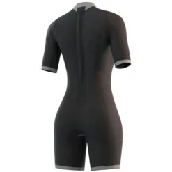 Mystic Womens Brand 3/2Mm Back-Zip Flatlock Shorty Neoprenanzug - Schwarz -Bester Neoprenanzug Geschäft 2021 Mystic Womens Brand 32 Shorty Wetsuit Black 210323 900 04