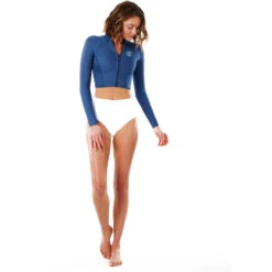 Rip Curl Damen G-Bomb 1Mm Ls Crop Neoprenanzug Jacke- Schiefer -Bester Neoprenanzug Geschäft 2021 Rip Curl Womens G Bomb 1mm Neoprene Jacket Slate Blue WVE3CW 1115 4