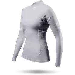 Zhik Womens Eco Spandex Rash Guard Langarm - Platinum -Bester Neoprenanzug Geschäft 2023 Zhik DTP 0063 W PLT LeftSide