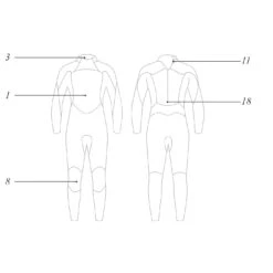 Mystic Kids Star 3 / 2Mm Flatlock-Neoprenanzug Mit Rücken Und Reißverschluss- Marineblau -Bester Neoprenanzug Geschäft 35400.180061 410 Outline Diagram