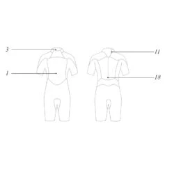 Mystic Kids Star 3 / 2Mm Flatlock-Neoprenanzug Mit Reißverschluss- Navy -Bester Neoprenanzug Geschäft 35400.180062 410 Outline Diagram