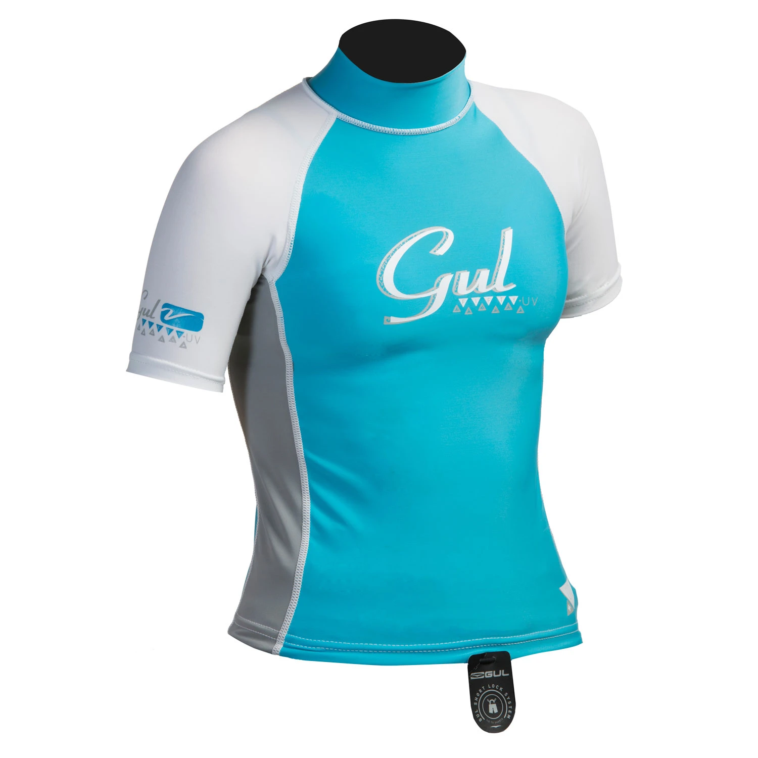 Gul Surf Junior Mädchen Short Sleeve Rashguard- Türkis / Silber